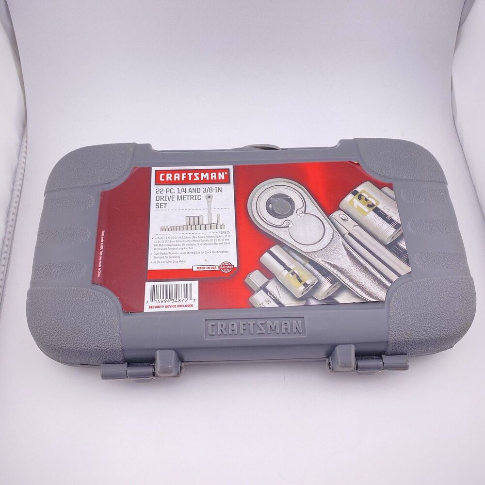 Craftsman Vintage 22-PC. 1/4 AND 3/8-INDRIVE METRIC set934875